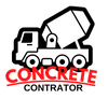 black and red concrete mixer logo